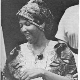 Sister Thea Bowman laughing in African garb