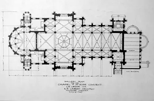 mary of the angels chapel architectural drawing