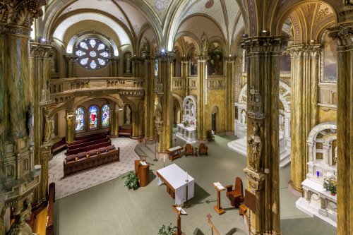 mary of the angels chapel interior view from balcony