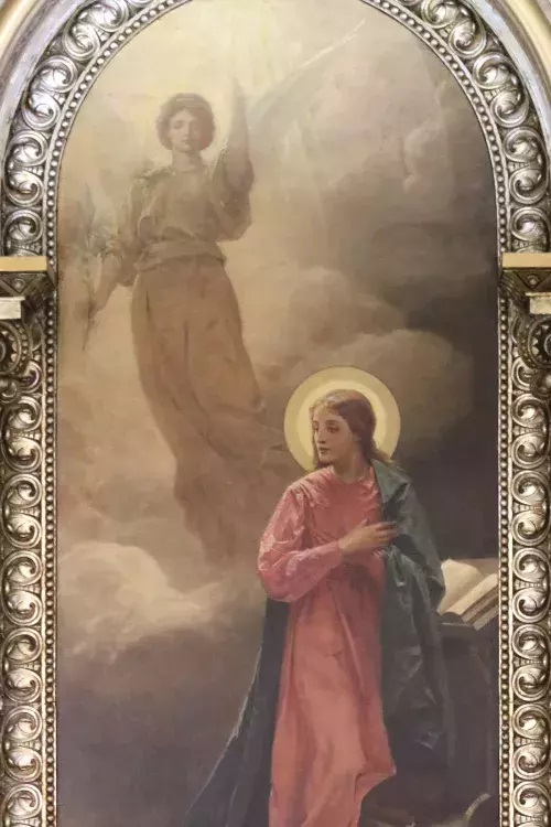 mary of the angels chapel annunciation of the blessed virgin painting