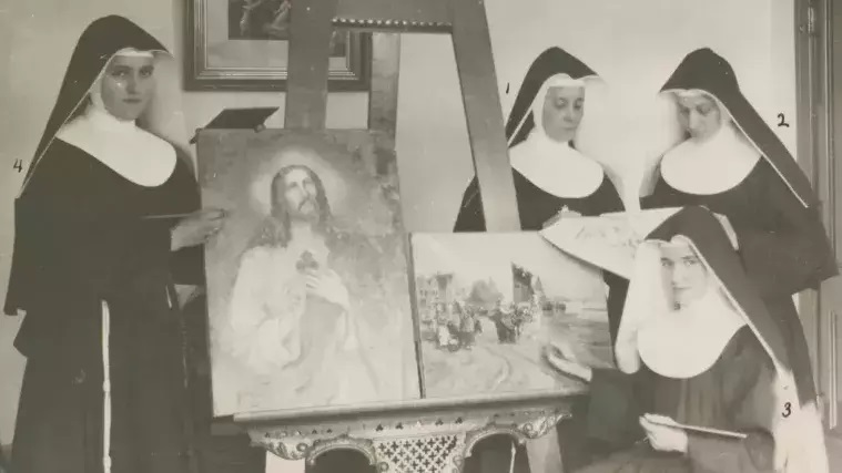 Franciscan Sisters of Perpetual Adoration artists with paintings