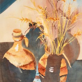 Vases with Wheat | Watercolor | 1996