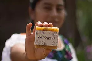 xapontic woman holding soap