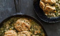 Kale and White Bean Pot Pie with Chive Biscuits