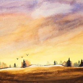 Western Sunset | Watercolor |  2016