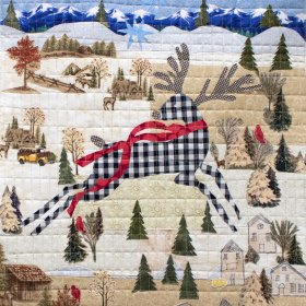 Deer Over the City | Quilted Wall Hanging | 2021