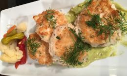 Sauteed Shrimp Cakes with Herb Mustard Sauce