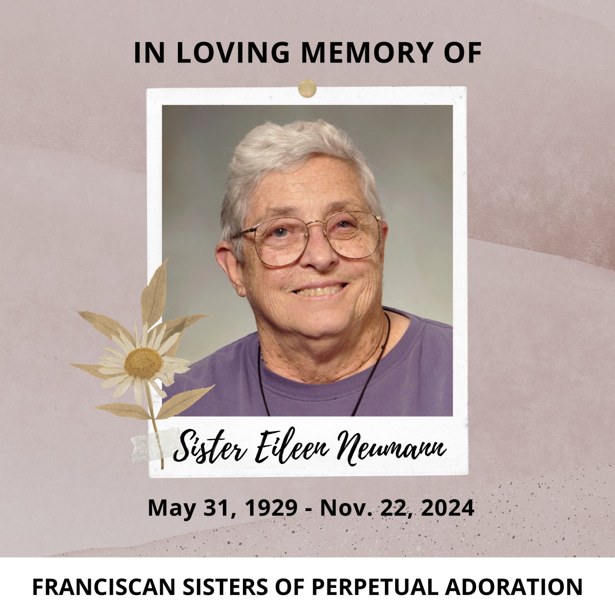 In loving memory of Sister Eileen Neumann