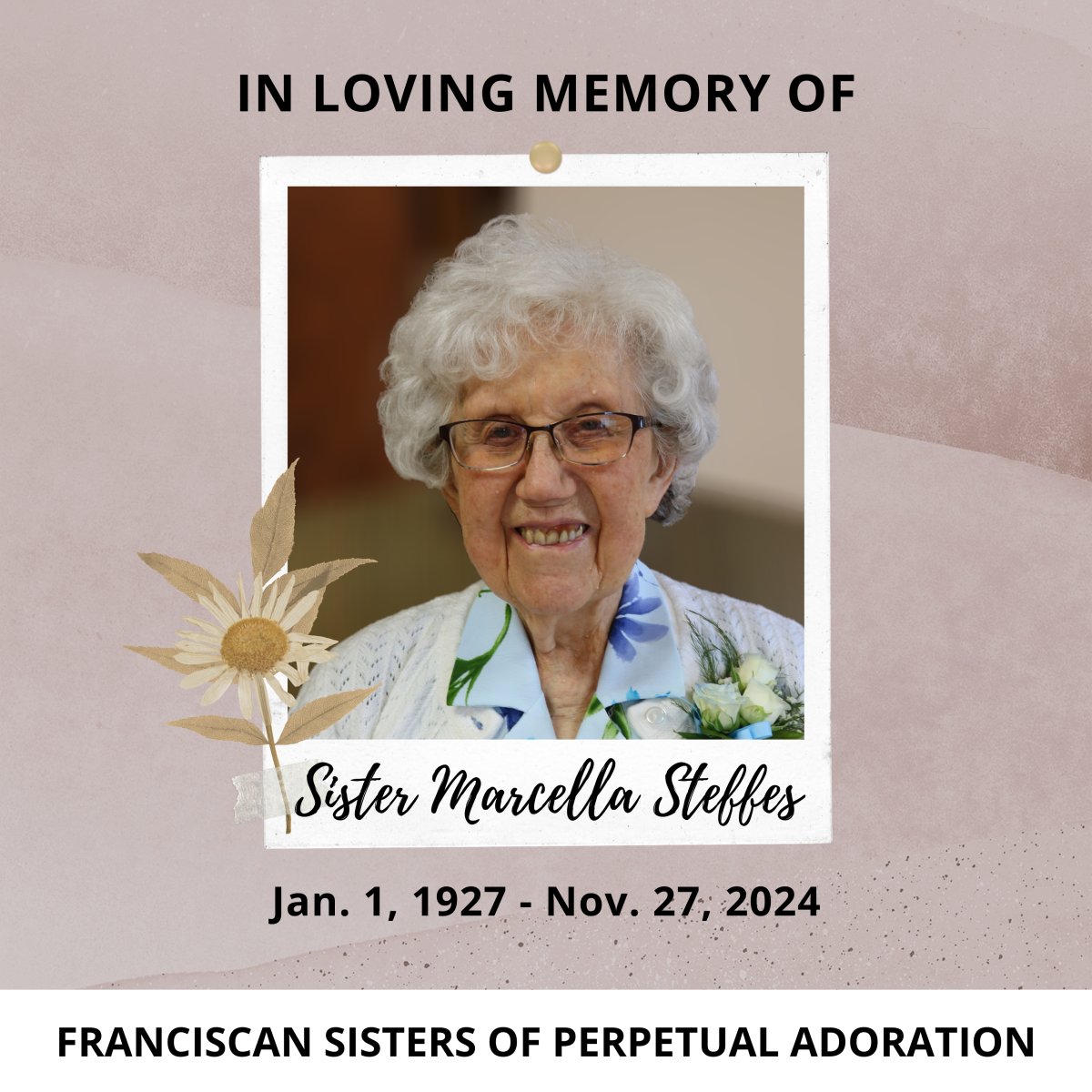 In loving memory of Sister Marcella Steffes