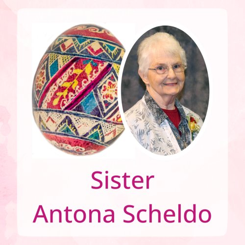 oval-portrait-franciscan-sister-of-perpetual-adoration-antona-schedlo-with-ukranian-egg-painting-over-light-pink-background