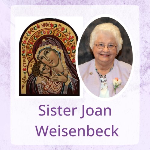 oval-portrait-woman-white-hair-glasses-light-purple-jacket-corsage-with-icon-mage-on-white-and-purple-background