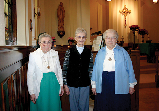 Villa organists-Srs. Rita Marie, Louise Marie and Blanche Marie